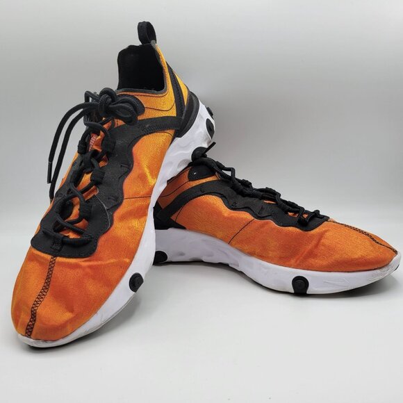 Nike React Element 55 Mens Sneakers Size 10.5 BQ9241 001 Sunrise Orange Black - Picture 10 of 16